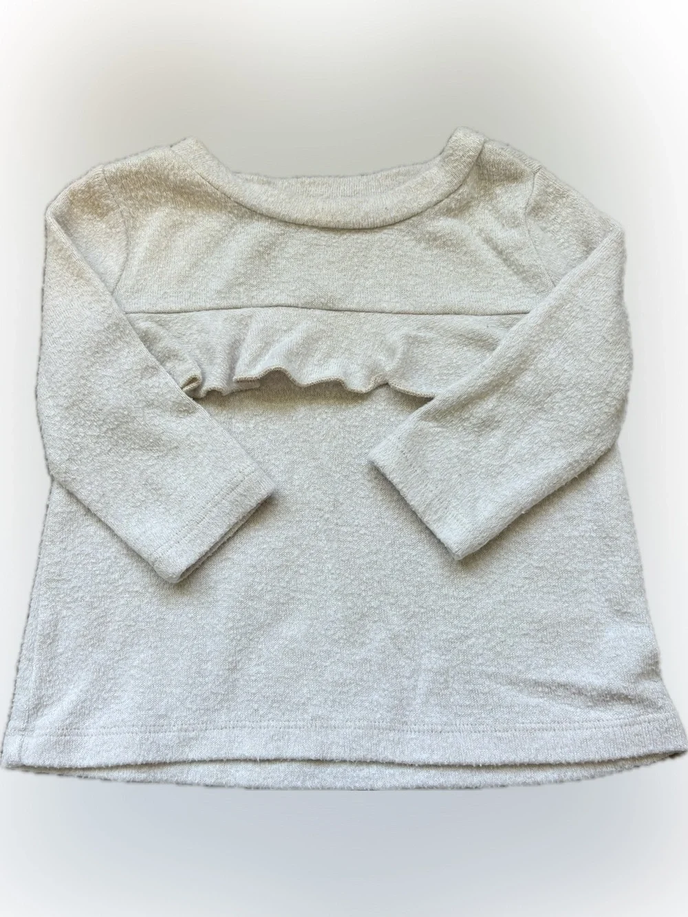 Gymboree Cream Ruffle Front Long Sleeve Top
